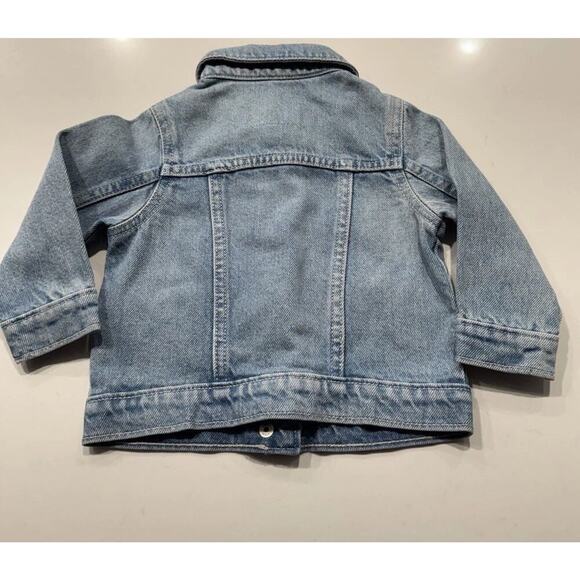 Old Navy Heart Pocket Jean Jacket Baby Girl Size 12-18M Denim Light Wash Love - Picture 5 of 7
